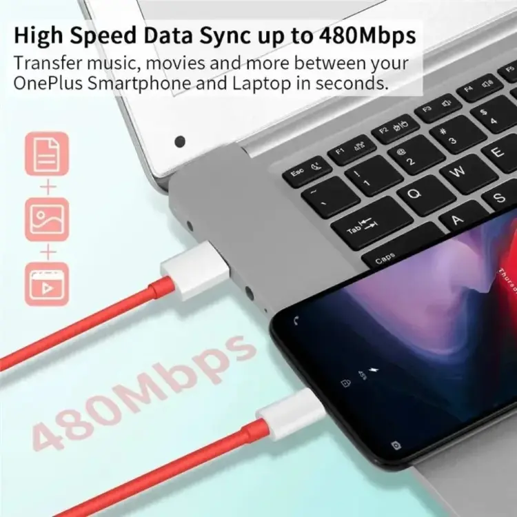 Кабель USB-C для быстрой зарядки 65W OnePlus 9RT, 8, 7 Pro с Supervooc и Warp Charge
