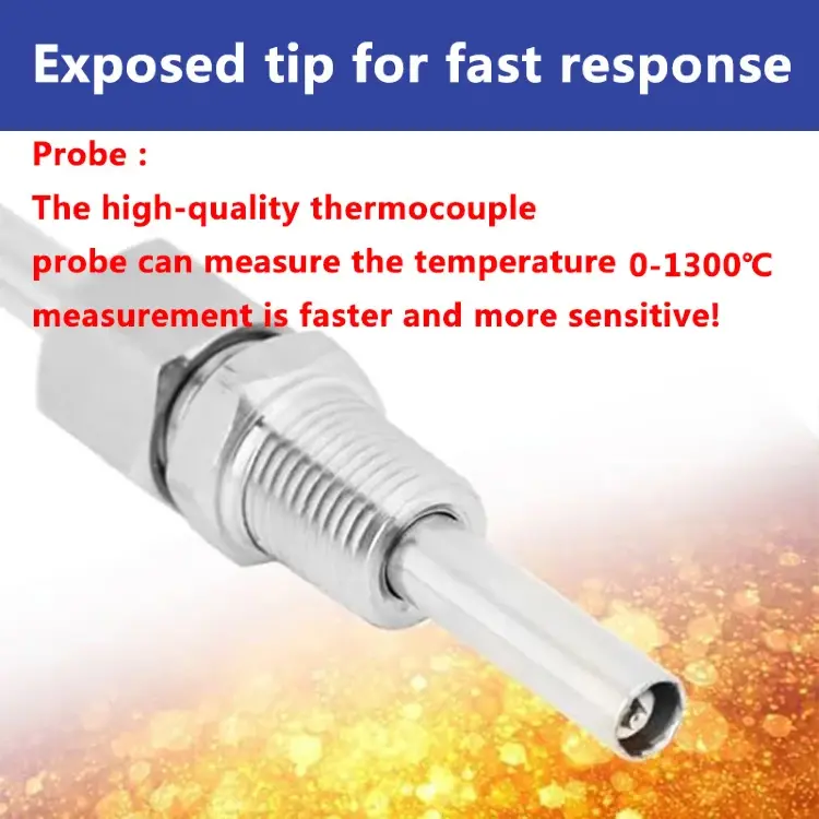 Датчик температуры выхлопных газов EGT тип K, термопара 1300°C, NPT 1/8"