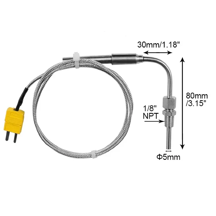 Датчик температуры выхлопных газов EGT тип K 1300°C, термопара 1/8" NPT
