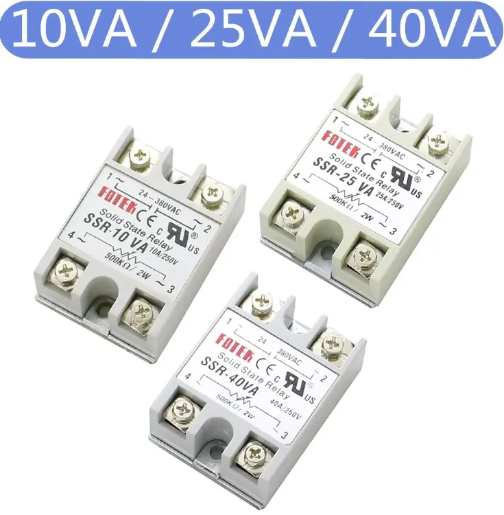 Твердотельное реле SSR-25DA/40DA/50DA/60DA/75DA/80DA/100DA однофазное с управлением постоянным током