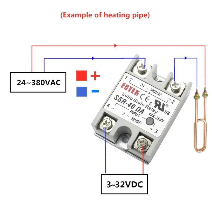 Твердотельное реле SSR-25DA/40DA/50DA/60DA/75DA/80DA/100DA однофазное с управлением постоянным током