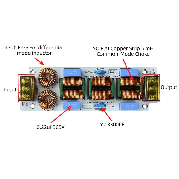 Фильтр электромагнитных помех EMI 10А 110-250В однофазный