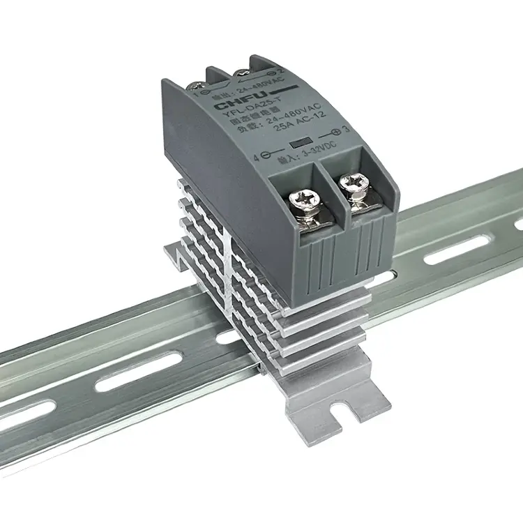 Твердотельное реле 60A на DIN-рейку SSR AC-AC DC-DC с радиатором