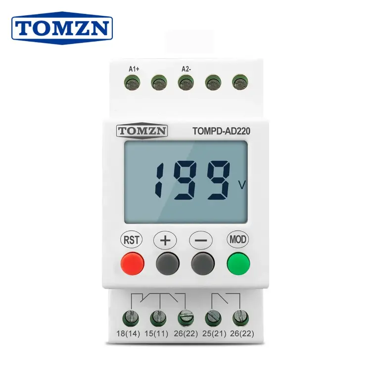Реле защиты от перенапряжения TOMZN AC DC 110V-240V для DIN-рейки
