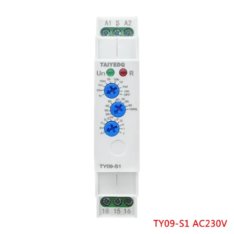 Реле времени TY09-S1 S2 16A многофункциональное на DIN-рейку 230В