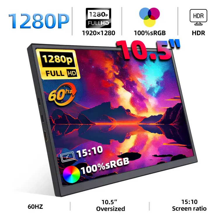 Портативный монитор ZSUS 10,5 дюймов 1920x1280 60Hz IPS