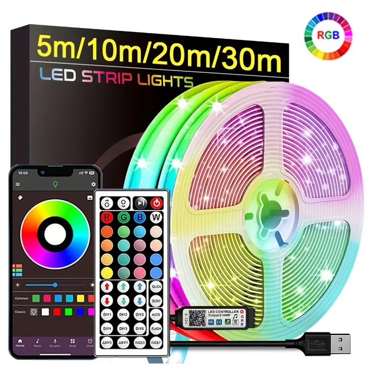 RGB светодиодная лента 5-30 м с управлением через приложение