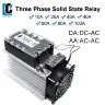 Трехфазное твердотельное реле SSR LCTC 3-32VDC с радиатором 380V