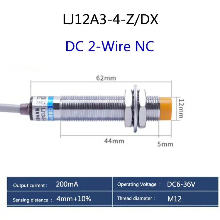 M12 индуктивный датчик металла 4мм NPN PNP LJ12A3-4-Z/BX