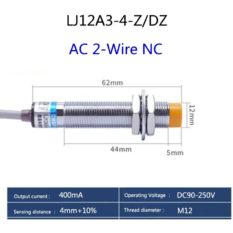 M12 индуктивный датчик металла 4мм NPN PNP LJ12A3-4-Z/BX