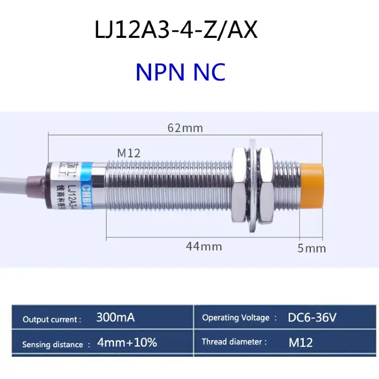 M12 индуктивный датчик металла 4мм NPN PNP LJ12A3-4-Z/BX