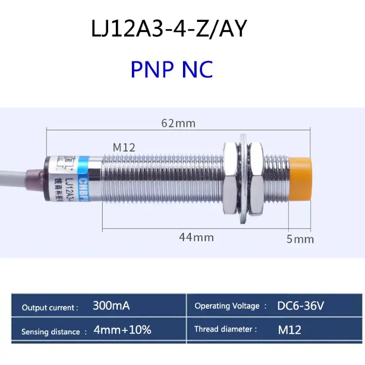 M12 индуктивный датчик металла 4мм NPN PNP LJ12A3-4-Z/BX