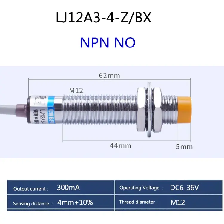 M12 индуктивный датчик металла 4мм NPN PNP LJ12A3-4-Z/BX