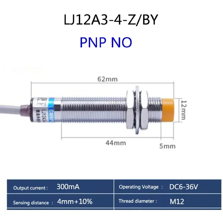 M12 индуктивный датчик металла 4мм NPN PNP LJ12A3-4-Z/BX