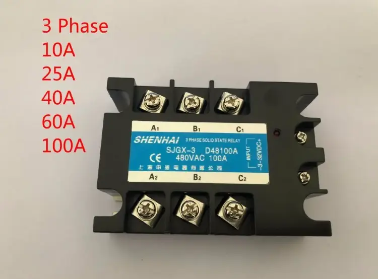 Твердотельное реле SSR-100 3-фазное 100A DC/AC