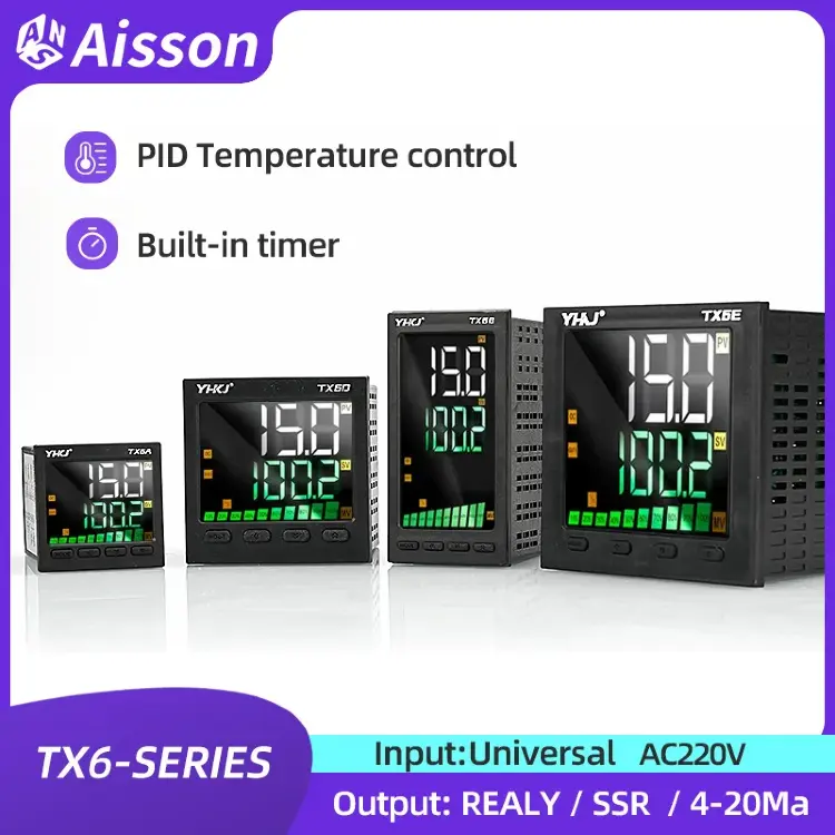 Контроллер температуры TX6 с PID, выход реле/SSR/4-20мА, вход K/E/PT100