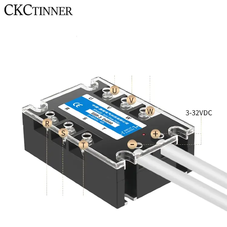 Трёхфазное твердотельное реле SSR3 10-200A 3-32VDC