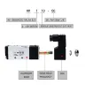 Пневматический электромагнитный клапан 4V110-06 DC24V/DC12V/AC110V 1/8" 5-позиционный
