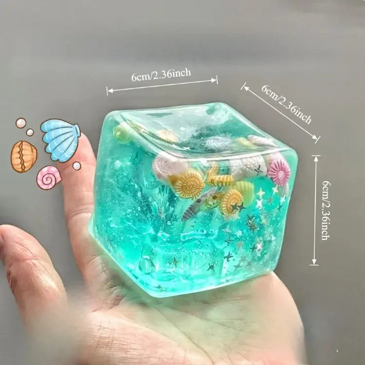 Антистресс-кубик Ocean Squishy с ракушками