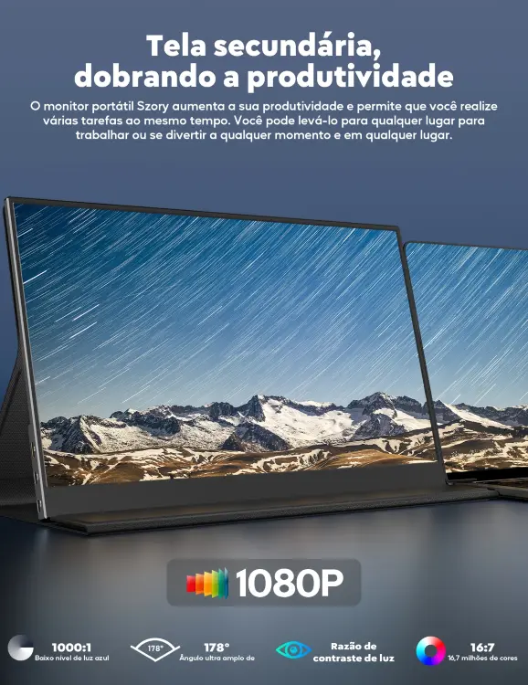 Портативный монитор 15,6" Full HD IPS USB-C HDMI