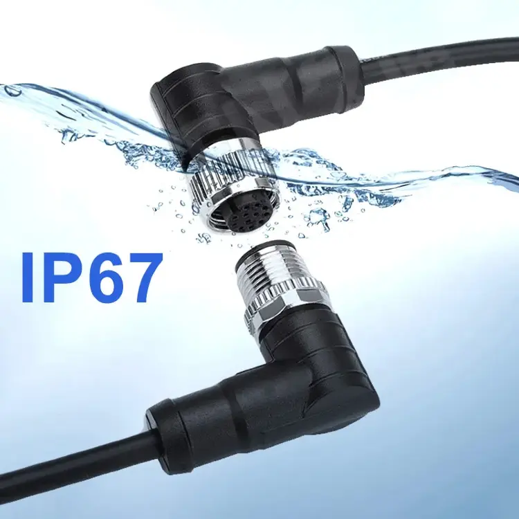 Авиационный разъем M8 прямой/угловой 3-8 контактов IP67 с кабелем 0.5-5м