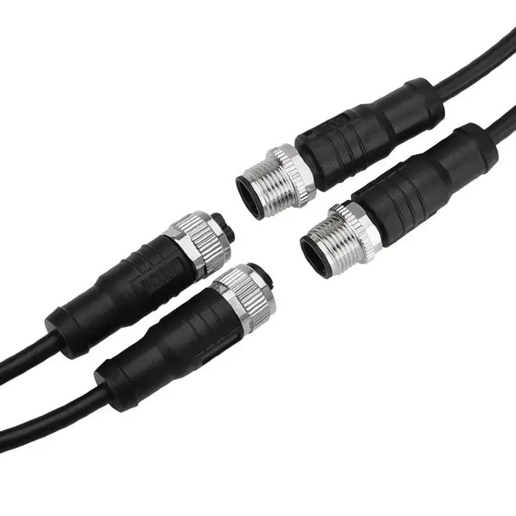 Авиационный разъем M8 прямой/угловой 3-8 контактов IP67 с кабелем 0.5-5м