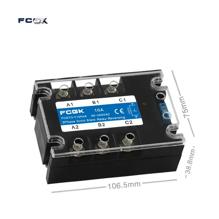 Реле заднего хода 3-фазное твердотельное SSR 10-30В DC 480В AC 10А-80А