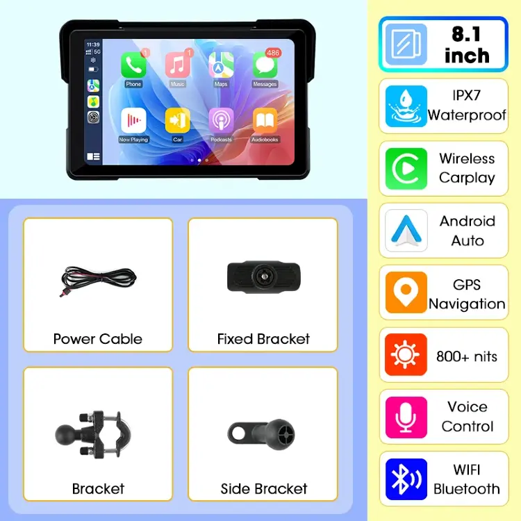 Портативная цифровая приборная панель Jansite для мотоцикла с CarPlay и Android Auto