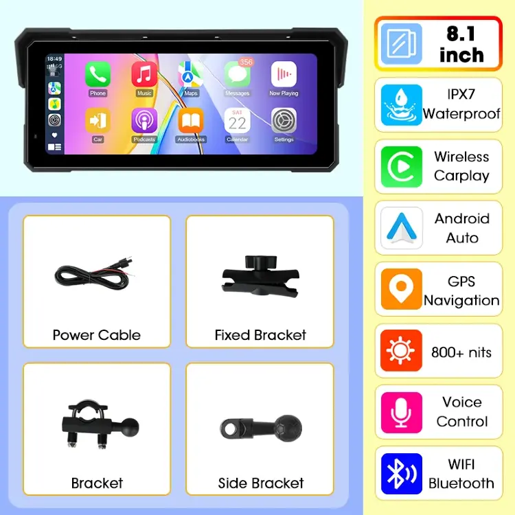 Портативная цифровая приборная панель Jansite для мотоцикла с CarPlay и Android Auto