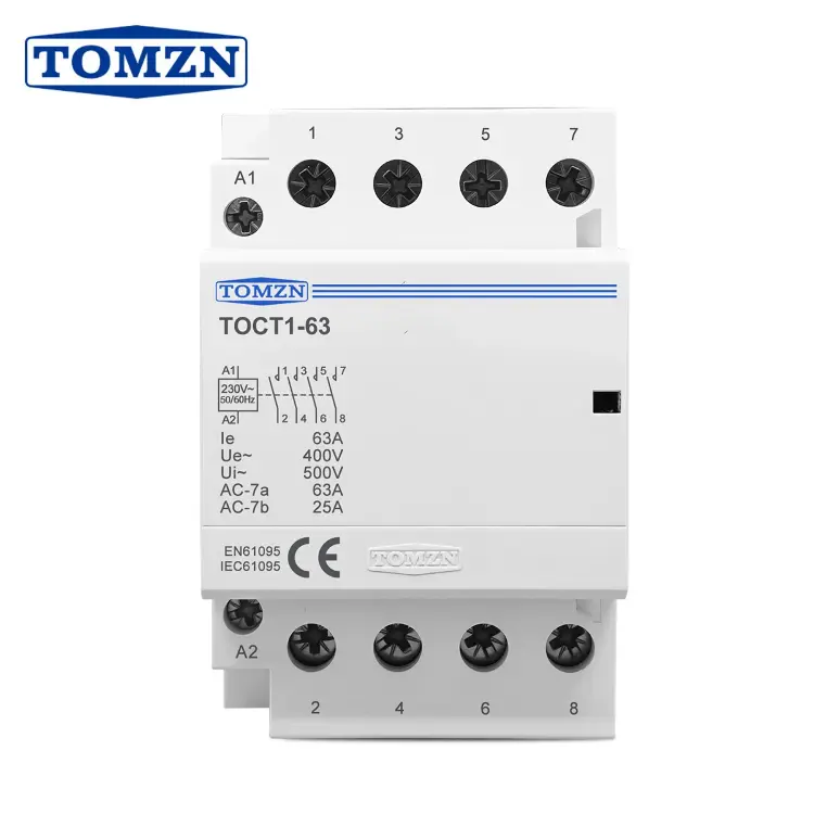 Контактор TOCT1-63 4P 63A AC 110V/220V 50/60Hz DIN-рейка