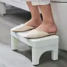 Табурет складной для унитаза, белый мраморный