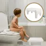 Табурет складной для унитаза, белый мраморный