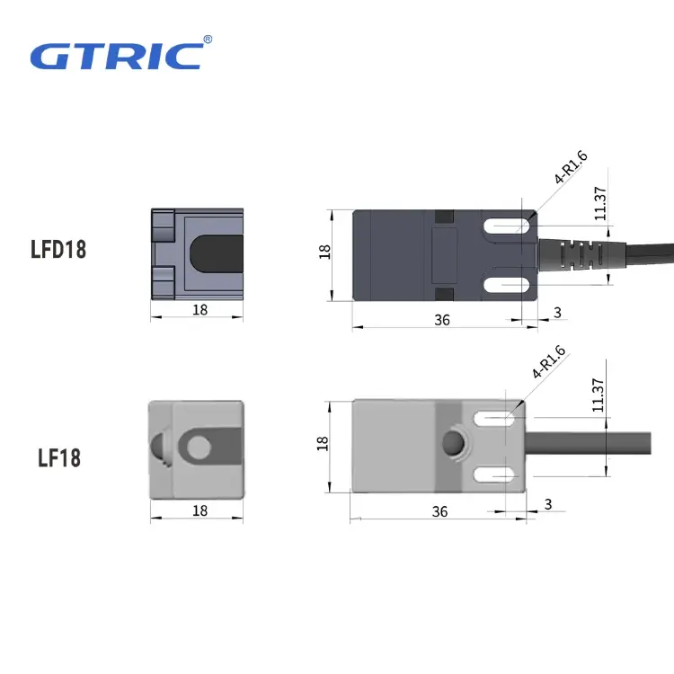 Индуктивный датчик приближения GTRIC SN04 квадратный NPN PNP 5мм IP67 10-30В