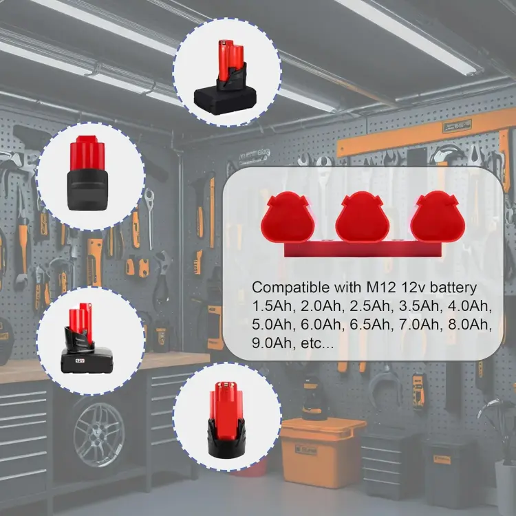Держатель для аккумуляторов Milwaukee 10.8/12V, настенный кронштейн