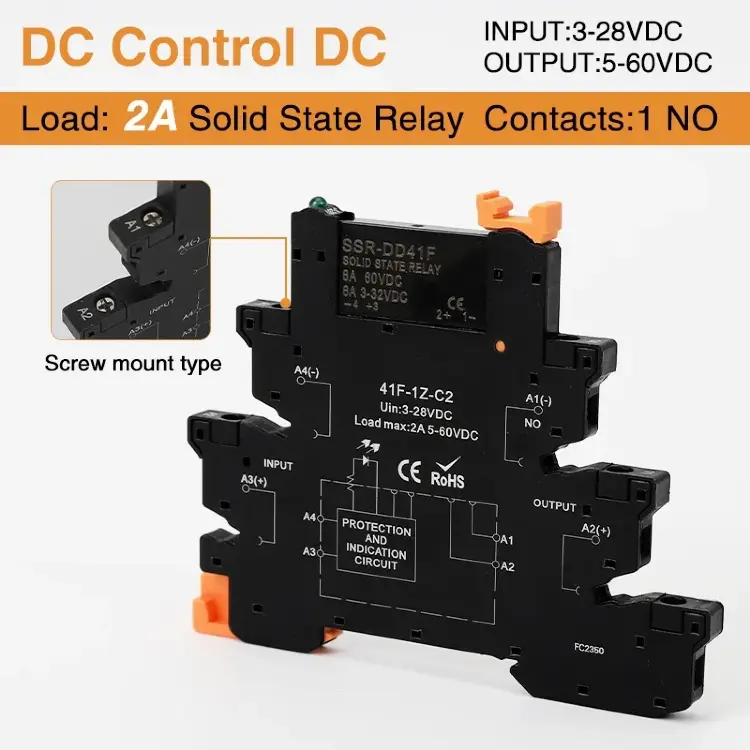 Модуль твердотельного реле DC Control AC DIN SSR Slim 41F-1Z-C2 C4
