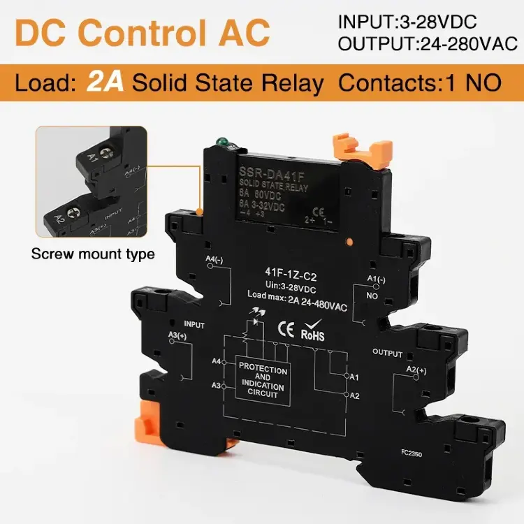 Модуль твердотельного реле DC Control AC DIN SSR Slim 41F-1Z-C2 C4
