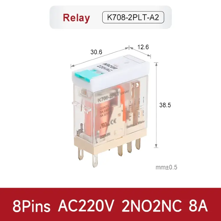 Модуль электромагнитного реле K708 на DIN-рейку AC220V
