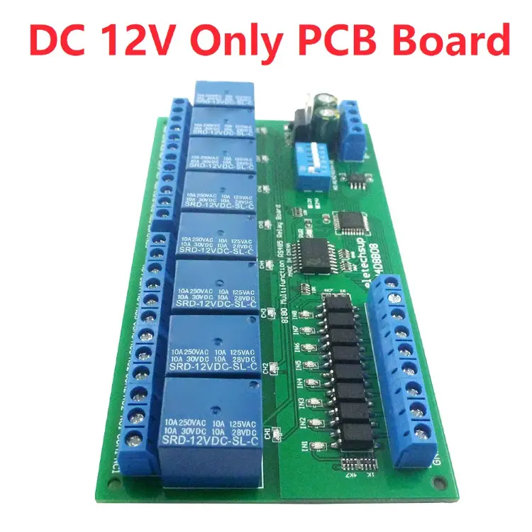 Релейный модуль 8 входов/выходов DC 12/24В RS485 Modbus RTU DIN35