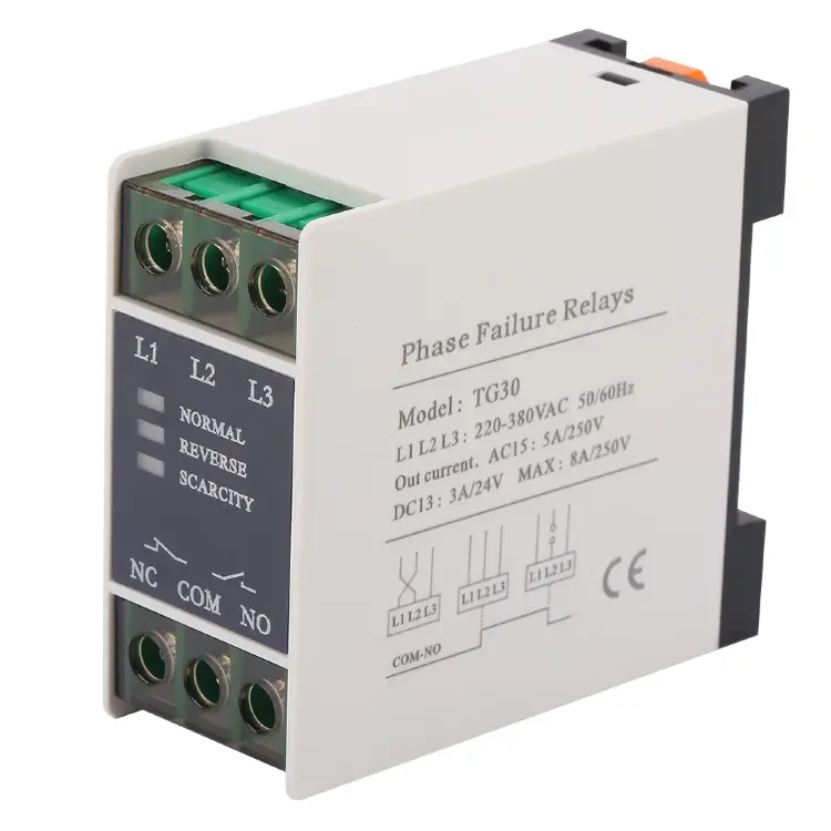 Реле контроля фаз TG30, 3-фазное, 220-380В AC