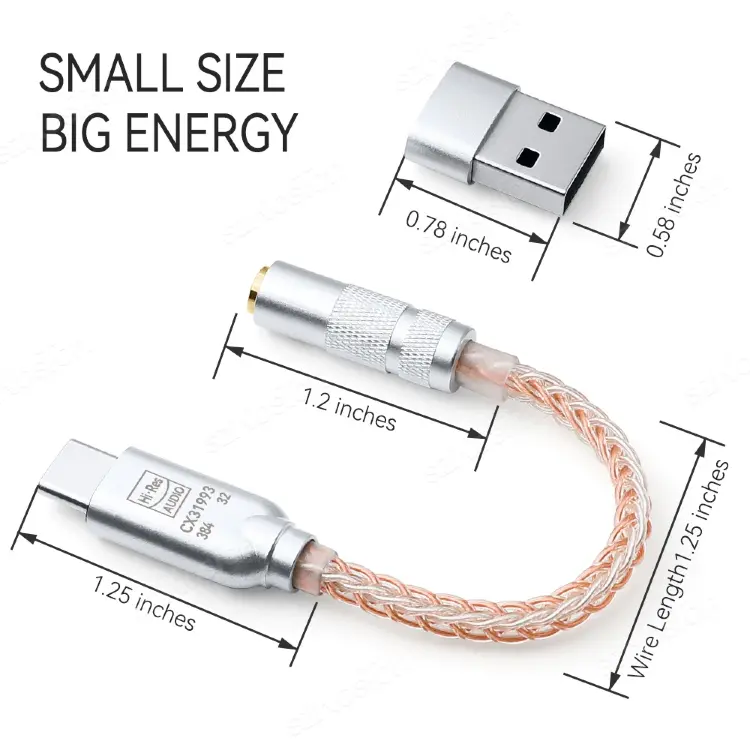 ЦАП Hi-Fi усилитель для наушников USB Type-C на 3,5 мм