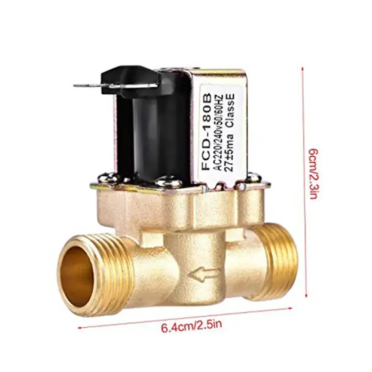Электрический латунный соленоидный клапан G1/2'' G3/4'' 12В 24В 220В для воды и воздуха