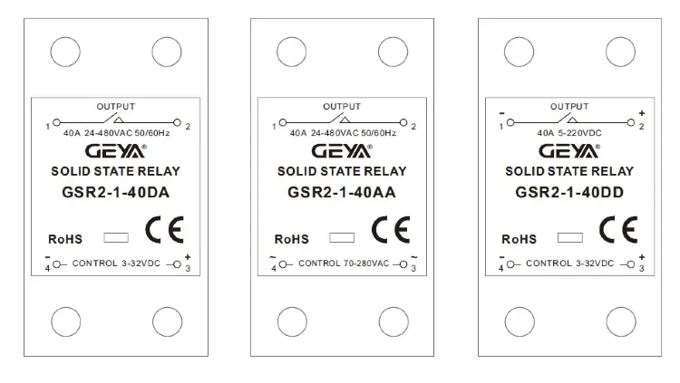 Твердотельное реле GEYA GSR2-1 SSR DIN Rail 10A-120A DC управление AC
