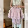 Детский костюм корейского стиля с бантом: куртка и брюки