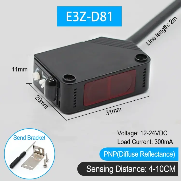 Фотоэлектрический датчик E3Z-D61, D81, D62, D82, T61, T81 диффузный 10-500см