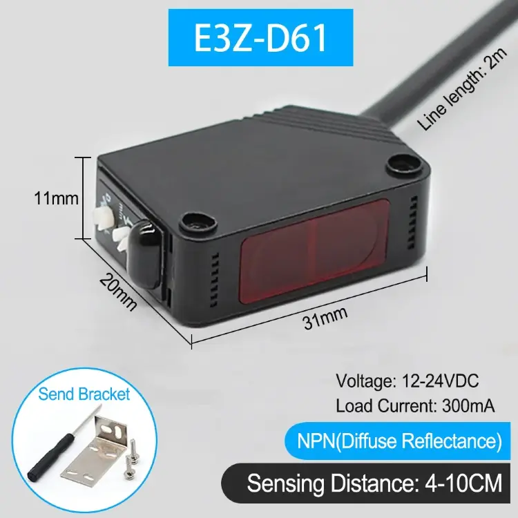 Фотоэлектрический датчик E3Z-D61, D81, D62, D82, T61, T81 диффузный 10-500см