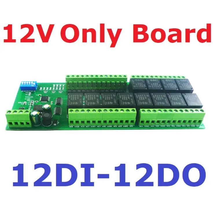 Модуль 12-DI 12-DO RS485 Modbus RTU DC 12V/24V оптоизолированный