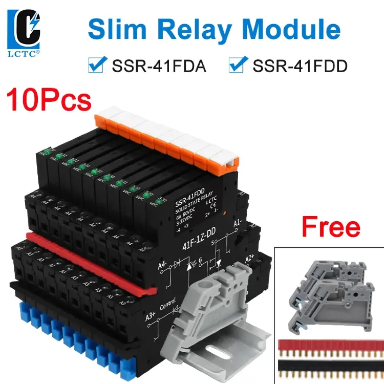 Твердотельное реле SSR-41FDA/DD на DIN-рейку, 6A, управление DC/AC