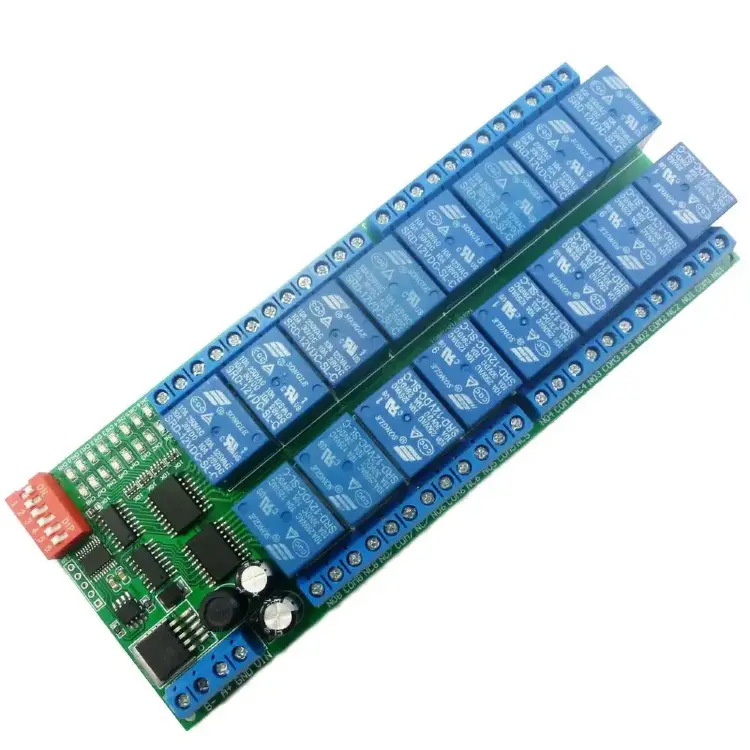 16-канальный релейный модуль DC 12V RS485 Modbus RTU для ПЛК и автоматизации