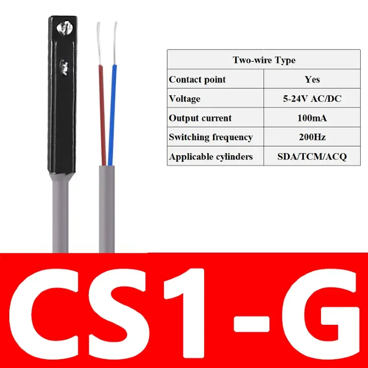 Магнитные датчики CS1-G, CS1-M, CS1-U, CS1-F, CS1-J для пневмоцилиндров (10 шт.)