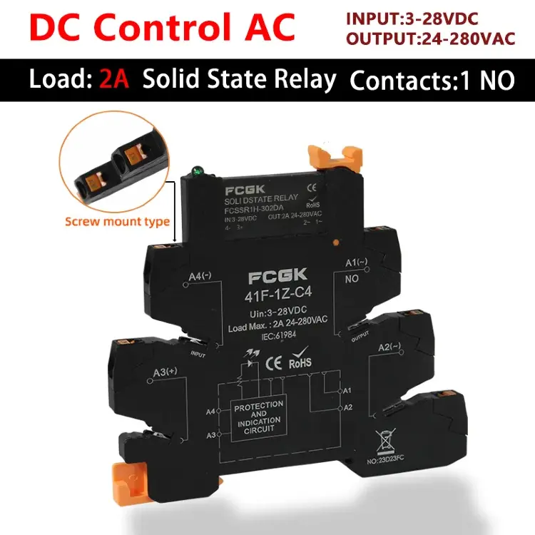 Модуль твердотельного реле DC Control AC FCGK 41F-1Z-C2/C4 DIN SSR 2A